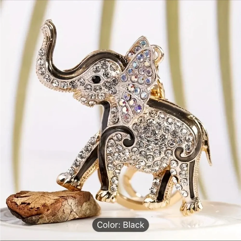 NWT rhinestone inlaid elephant keychain/purse charm